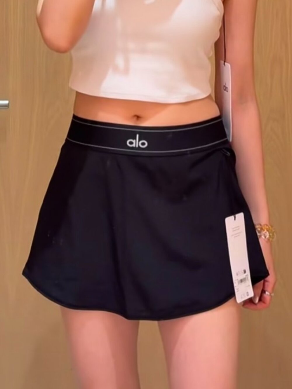 ALO Yoga Black Match Point Tennis Skirt💟High Waist, for Sports/Holiday Travel